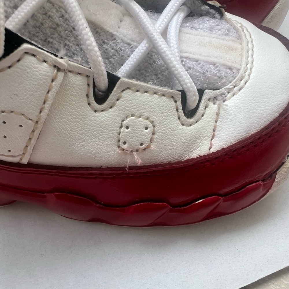 Nike AIR JORDAN 9 Retro Hi-Top Sneakers Infant Sz 7C Leather Gym Red White Shoes - Picture 10 of 12
